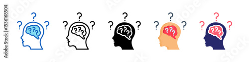 Alzheimer Multiple Style Icon Set Collection.