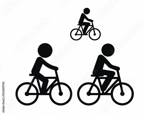 Person on the Bike icon silhouette vector illustration