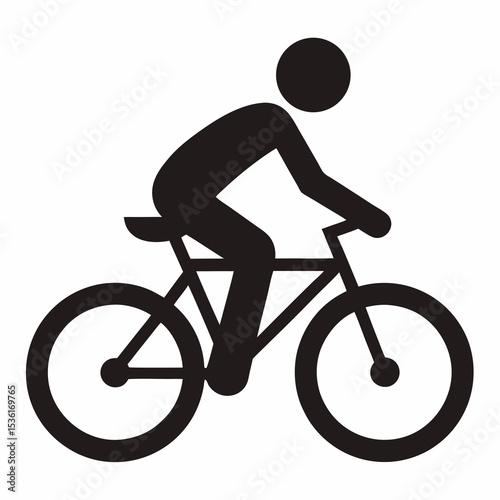 Person on the Bike icon silhouette vector illustration