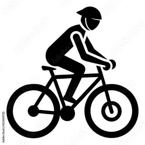 Person on the Bike icon silhouette vector illustration