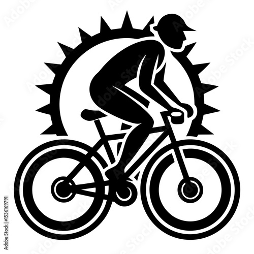 Person on the Bike silhouette vector illustration