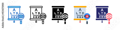 Eye Test Multiple Style Icon Set Collection.