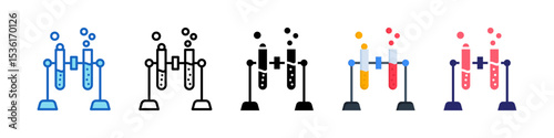 Test Tube Multiple Style Icon Set Collection.