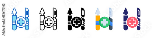 Scalpel Multiple Style Icon Set Collection.