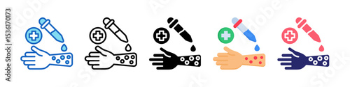 Allergy Test Multiple Style Icon Set Collection.