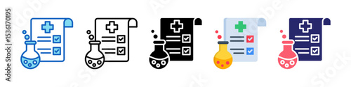 Medical Research Multiple Style Icon Set Collection.