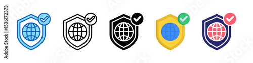 Secure Network Multiple Style Icon Set Collection.