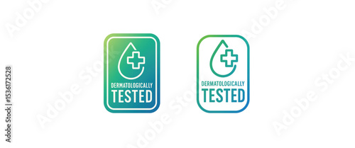 Dermatologically Tested Label Icons, Green Gradient