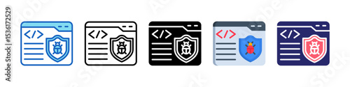 Malware Protection Multiple Style Icon Set Collection.