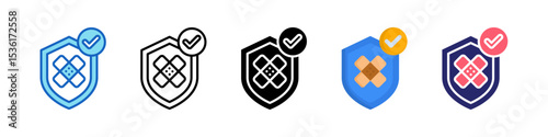 Security Patch Multiple Style Icon Set Collection.