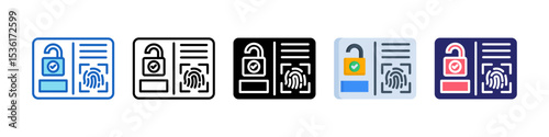 Biometric Authentication Multiple Style Icon Set Collection.