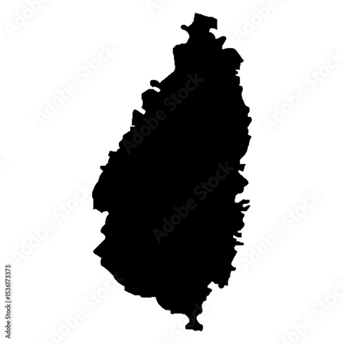 map of Saint Lucia black