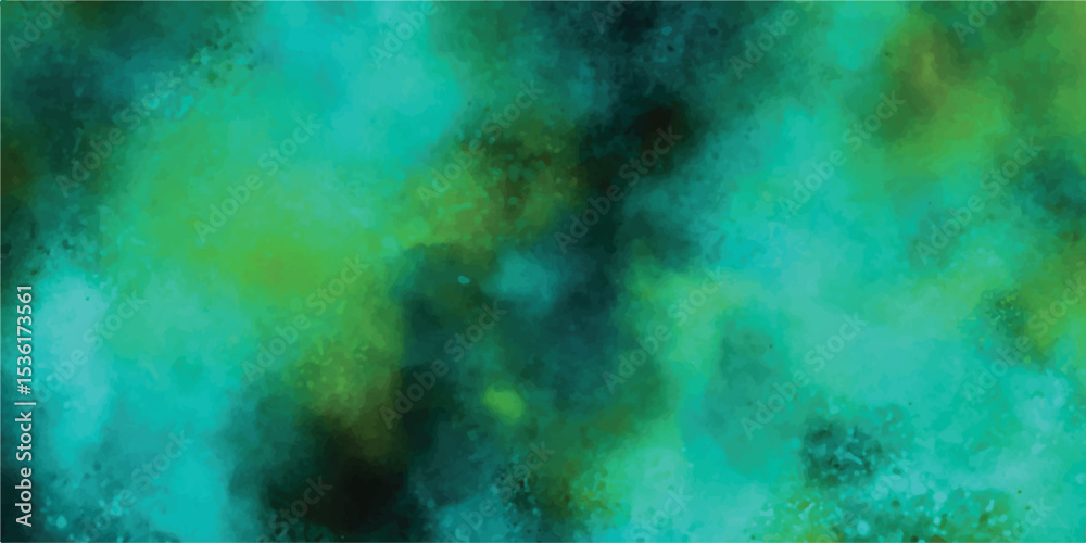 Fototapeta premium Artistic abstract watercolor painting in shades of teal and green creating a unique texture perfect for various design projects and backgrounds