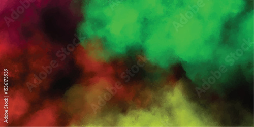 Vibrant abstract watercolor background with blended colors of green, red, and yellow for artistic designs and creative projects