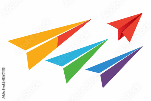 set of Paper Airplane icon silhouette vector illustration Free Download set of Paper Airplane icon silhouette vector illustration - GFXLoad