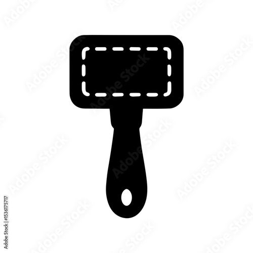 Pet grooming slicker brush – represents fur care tool, solid icon