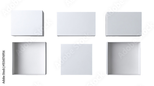 Wallpaper Mural Six White Rectangular Boxes on Transparent Background, PNG Torontodigital.ca