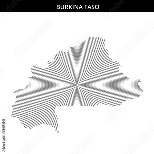 Unique circular map design representing Burkina Faso geography