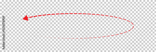 Vector hand drawn dashed arrow editable stroke. Isolated on white background design EPS 10  . Vector Illustration .  