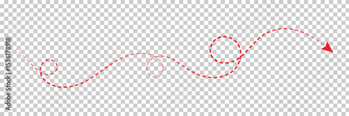 Vector hand drawn dashed arrow editable stroke. Isolated on white background design EPS 10  . Vector Illustration .  