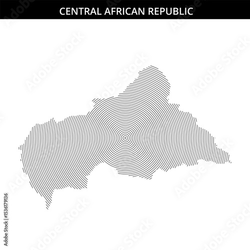 Unique spiral design representing Central African Republic map outline