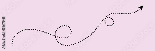 Vector hand drawn dashed arrow editable stroke. Isolated on white background design EPS 10  . Vector Illustration .  