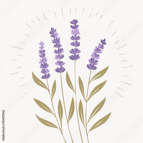 Soothing lavender sprigs in soft brown ink, perfect for wellness branding, home goods, and calm design themes