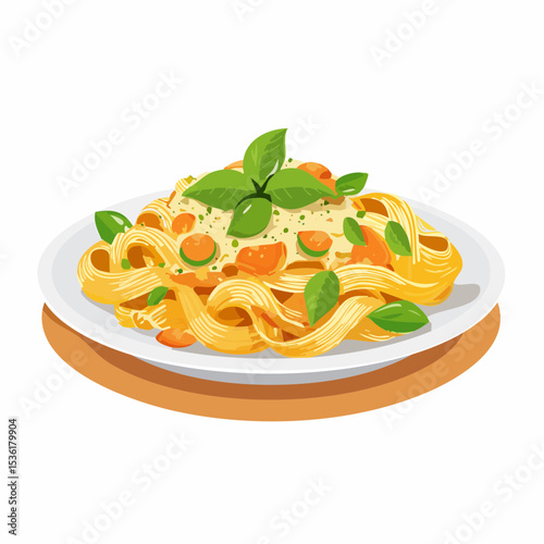 Delicious Pasta Dish with Vegetables and Creamy Sauce