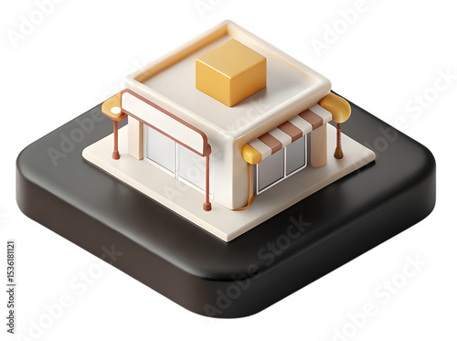 3d house isolated on transparent PNG.