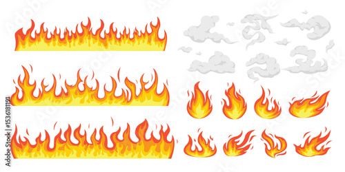 Fire Flame Smoke Vector Clip Art