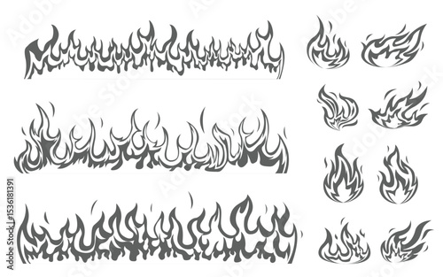 Fire Flame Smoke Vector Clip Art