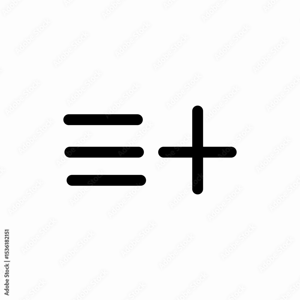 Obraz premium menu with plus icon vector sign