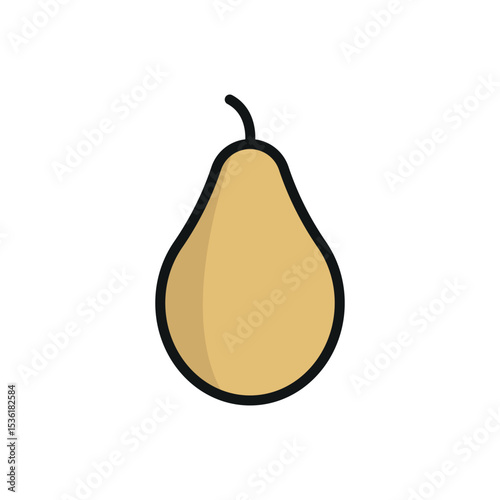 Flat color pear symbol, perfect for wellness content or recipe visuals.