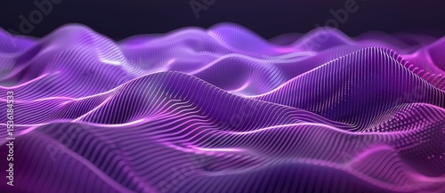 Abstract purple background with dots and lines, connection structure in low poly style. 