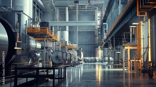 Captivating interior shot showcasing industrial infrastructure and technological advancement