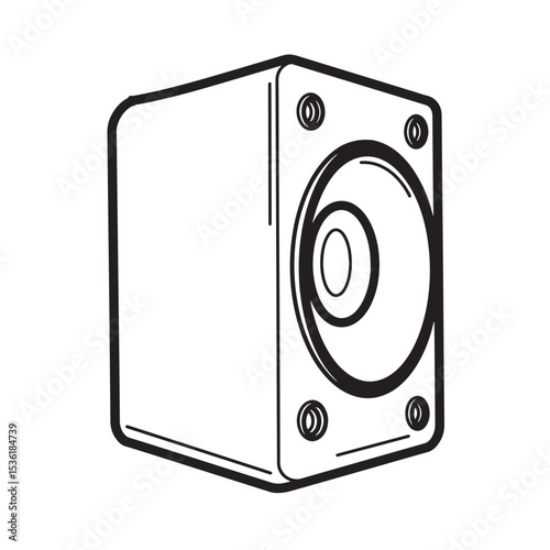Vector illustration of a stereo speaker in a minimalist silhouette style perfect for music audio projects and design