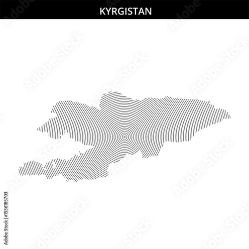 Kyrgyzstan shown in concentric circles highlighting borders