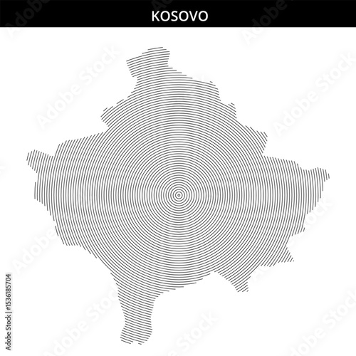 Unique artistic representation of Kosovo's shape and geography