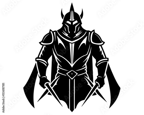 Medieval Knight silhouette vector illustration