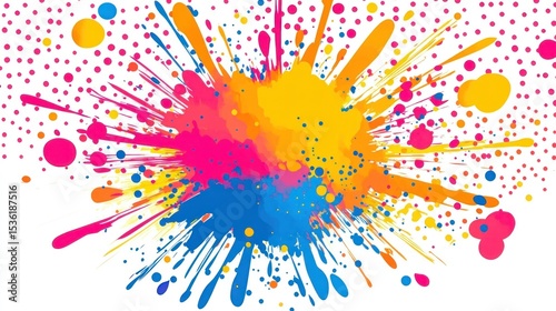 colorful splash art on white background