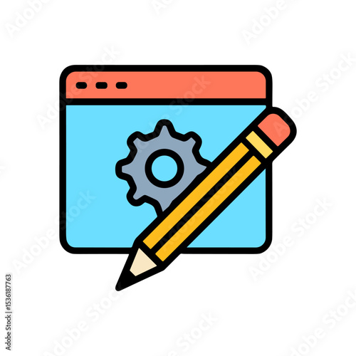 Software settings and modification design. Icon symbol illustration