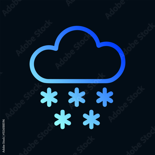 Snow flurry cloud icon glows. Icon symbol illustration