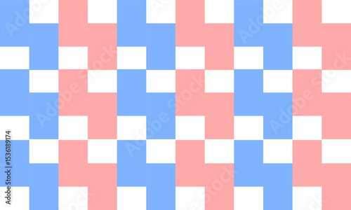 pink and blue background with square rectangular block, vertical zigzag strip pattern repeat seamless style design for fabric printing, traditionally fabric print pattern