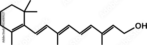 Chemical structure of vitamin A or retinol