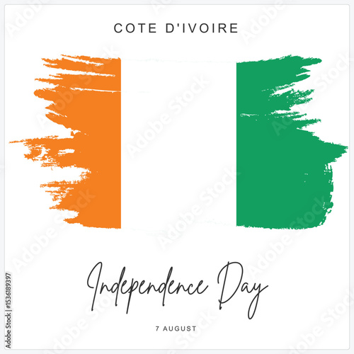 7 August Cote d'Ivoire independence day social media post banner poster template