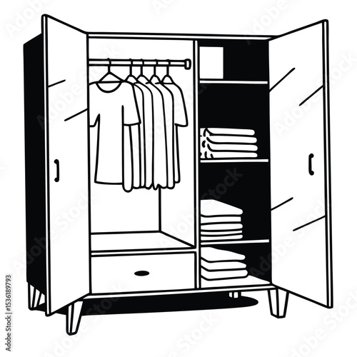 vector illustration of a wardrobe