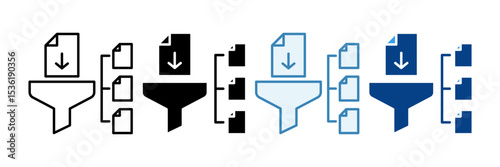 Data Category  Icon Set Multiple Style Collection