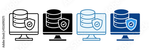 Data Protection  Icon Set Multiple Style Collection