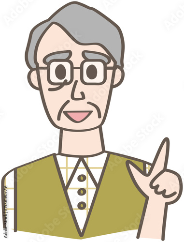 指差しポーズの人