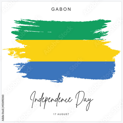 17 August Gabon social media post banner poster template